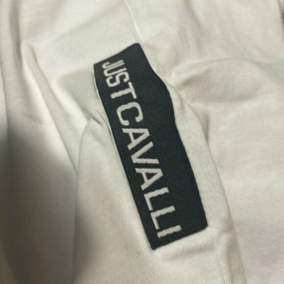Just Cavalli Riders print short sleeve T shirt white L - Picture 8 of 8